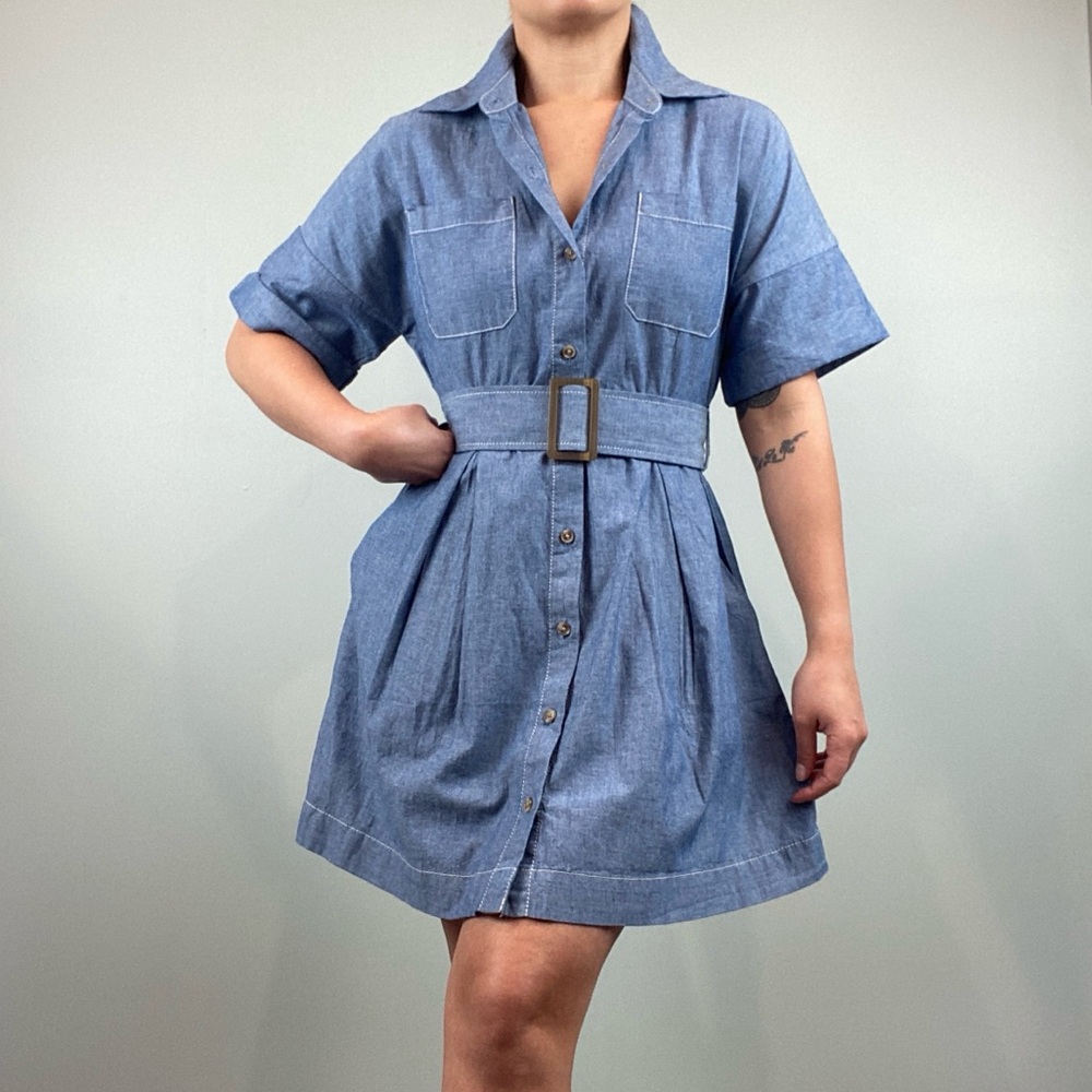 NWT Banana Republic Chambray Mini Shirtdress Size XS classic/preppy/coastal
